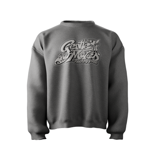 Crewneck Touching grass gris chiné