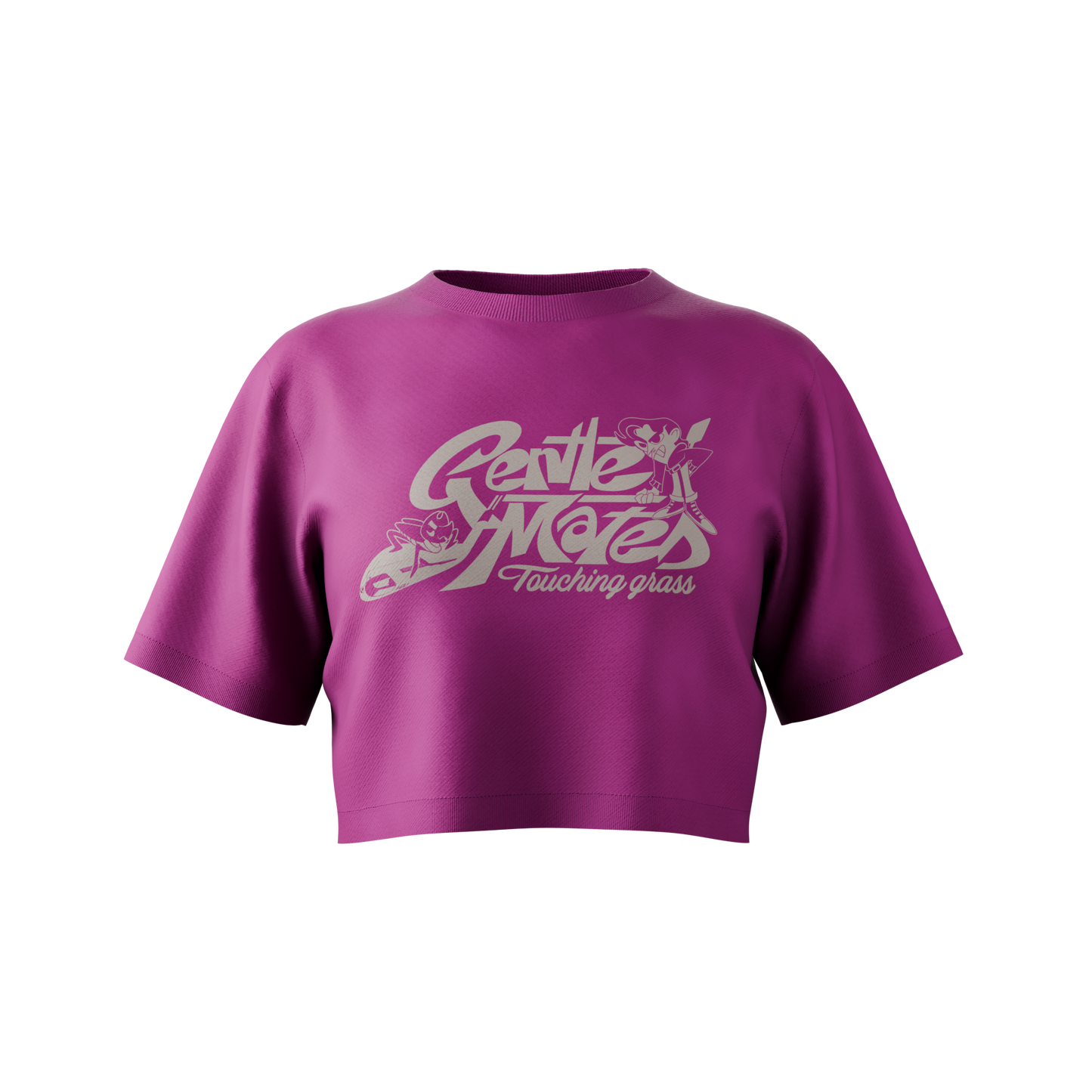 Crop top Touching Grass rose