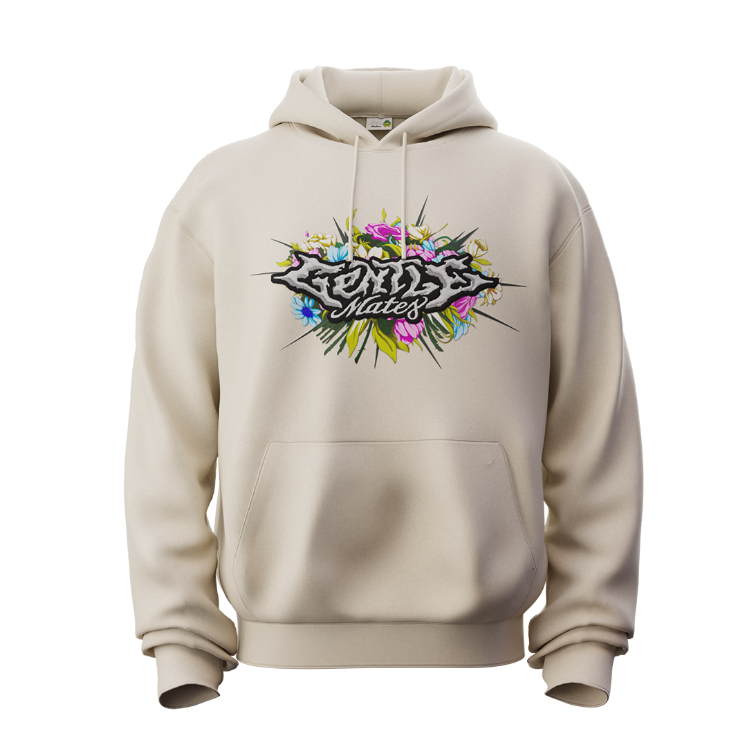 Hoodie flowers logo écru