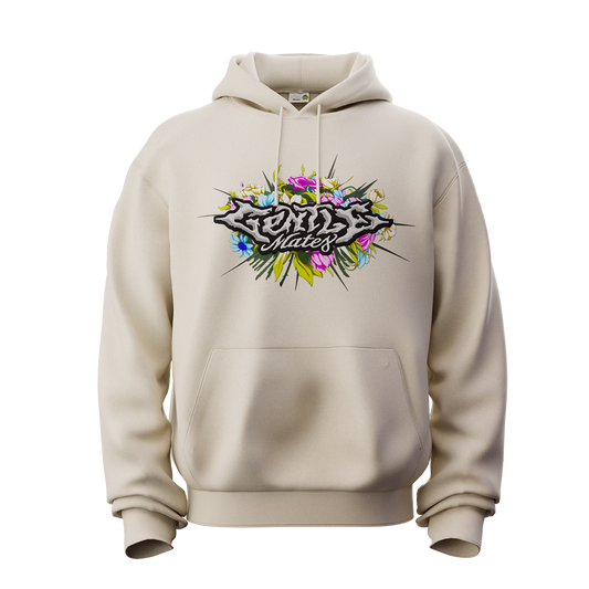 Hoodie flowers logo écru