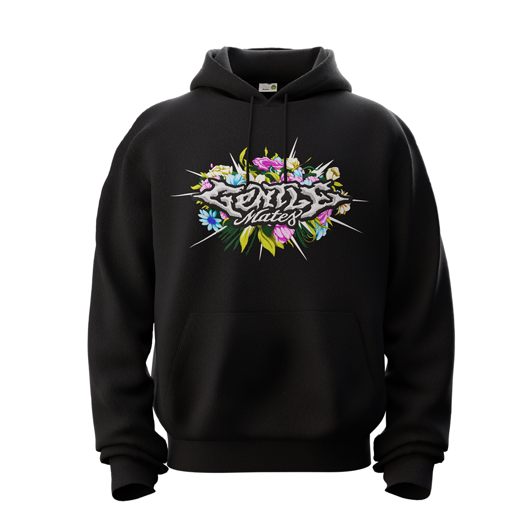 Hoodie flowers logo noir