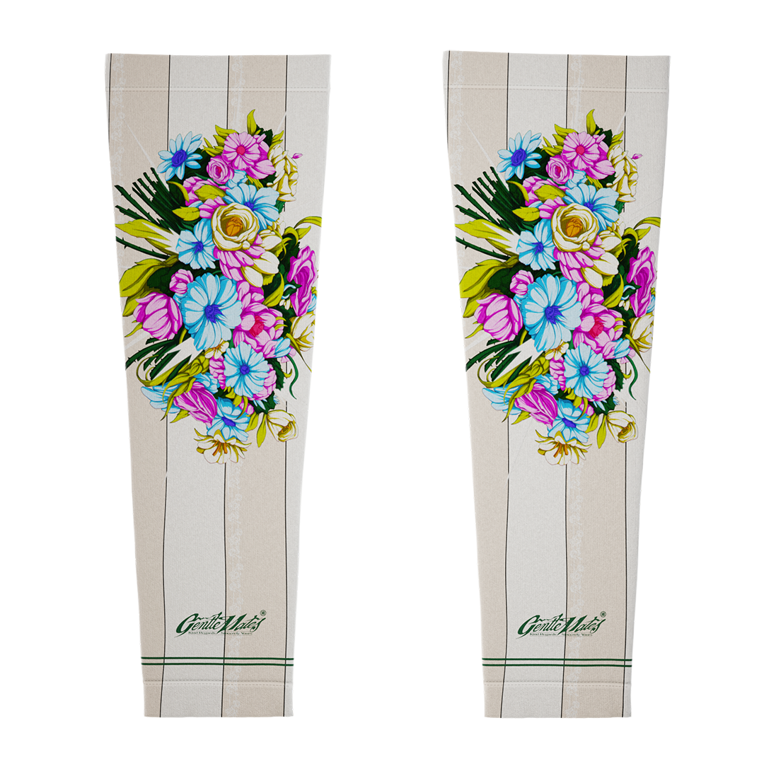 Paire de Manchettes Flowers beige