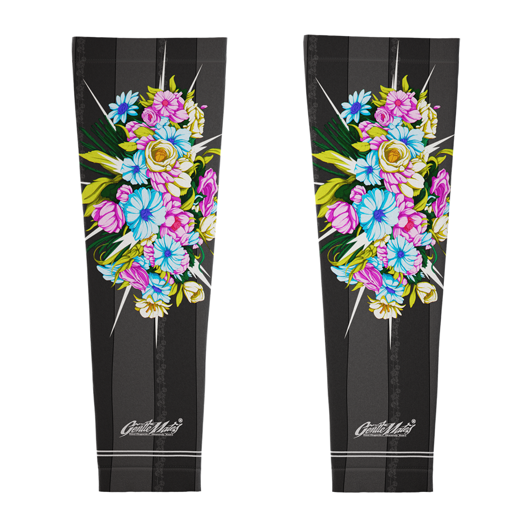 Paire de Manchettes Flowers noire