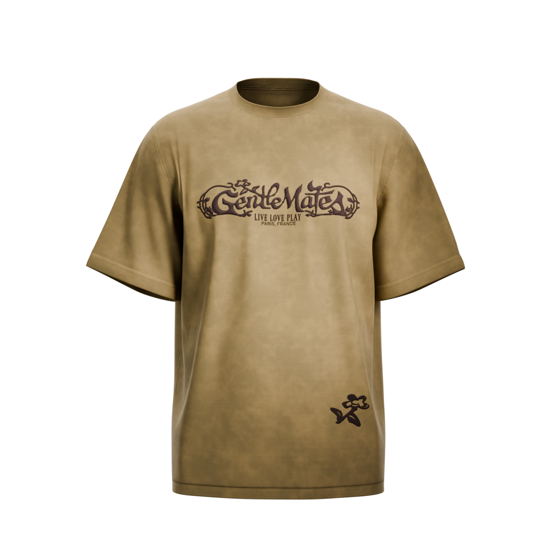 T-shirt Live Love Play sable