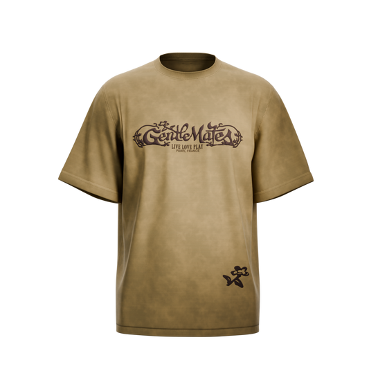 T-shirt Live Love Play sable