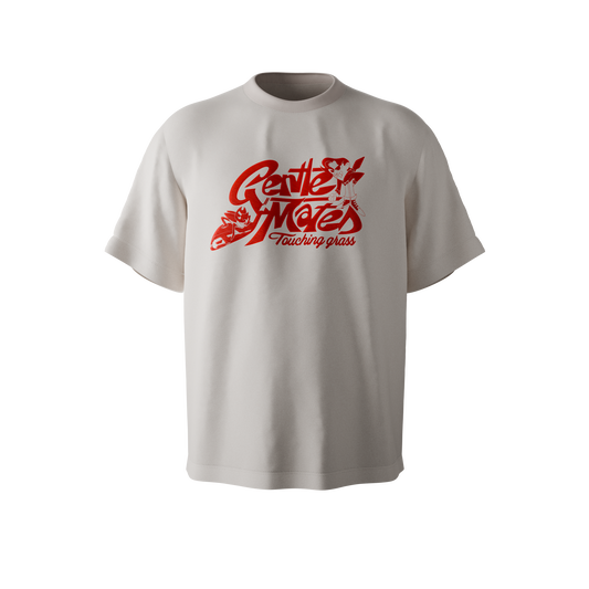 T-shirt Touching Grass crème